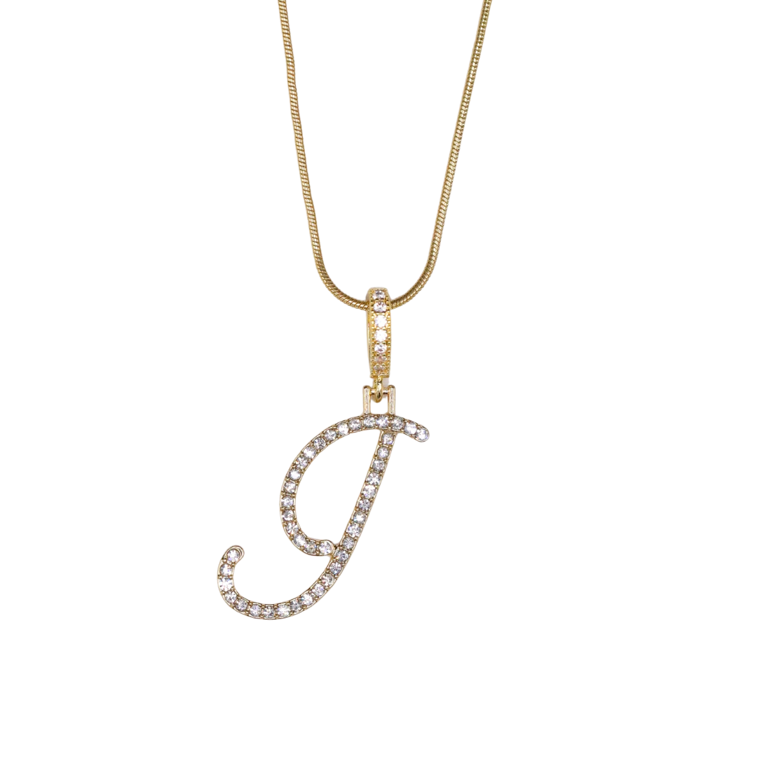 Glam Initial Necklace- Gold