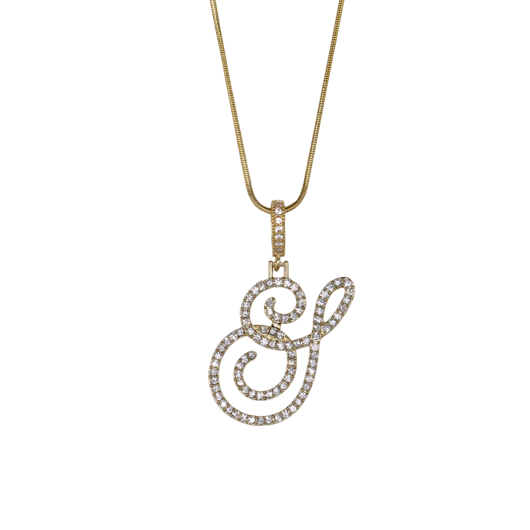 Glam Initial Necklace- Gold