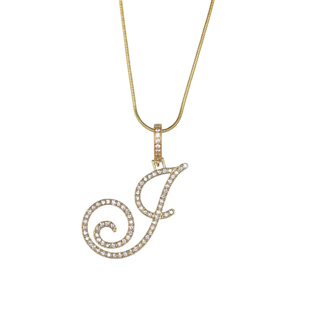 Glam Initial Necklace- Gold