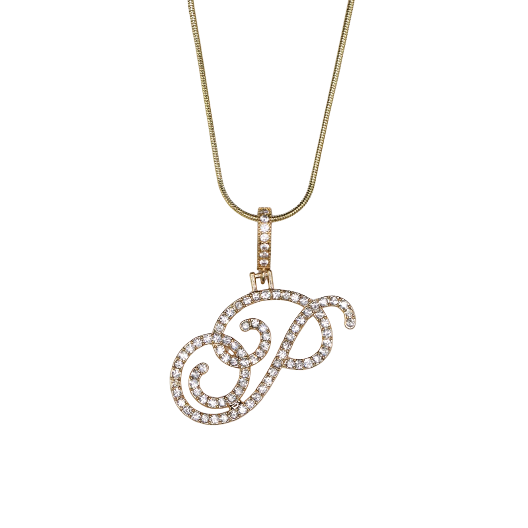 Glam Initial Necklace- Gold