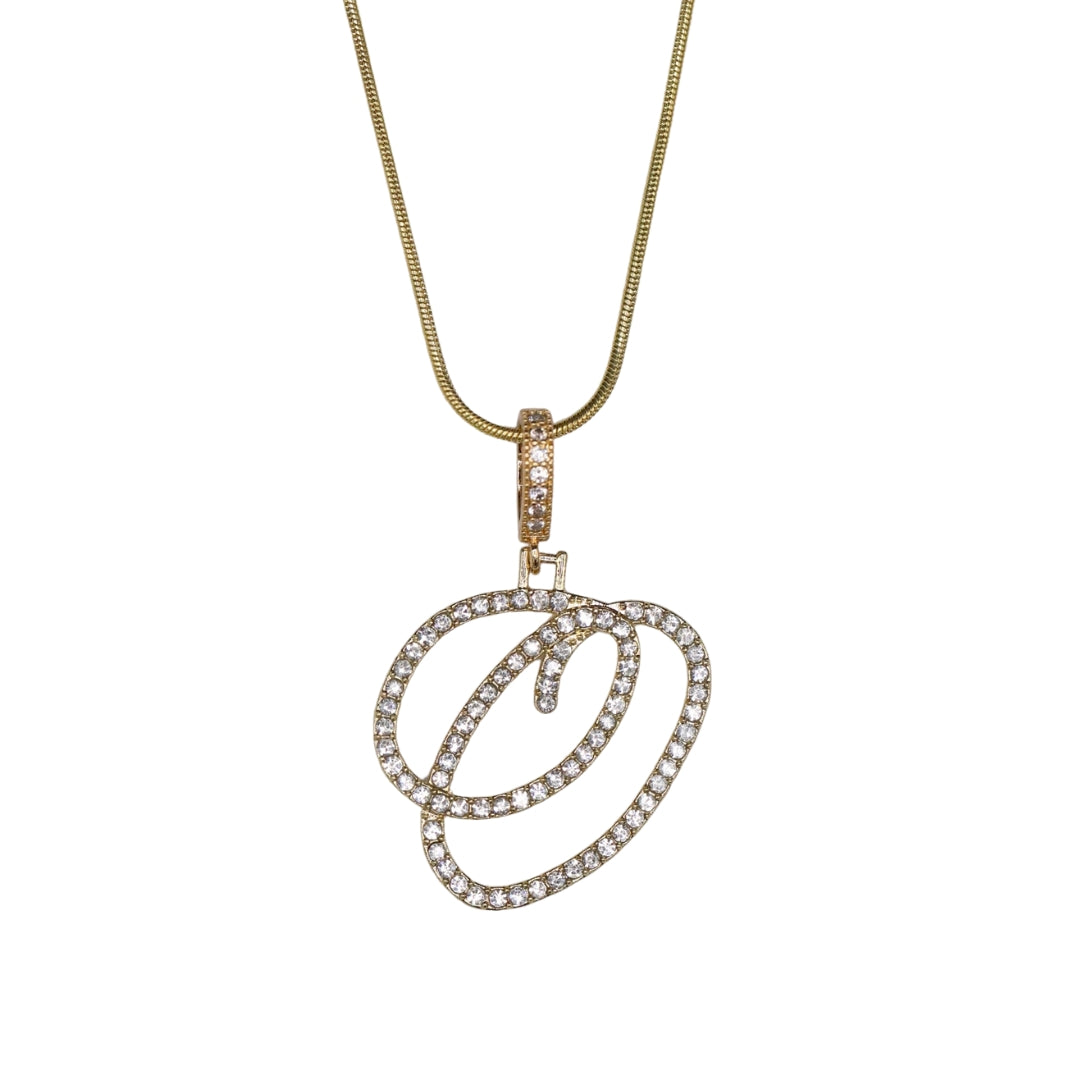 Glam Initial Necklace- Gold