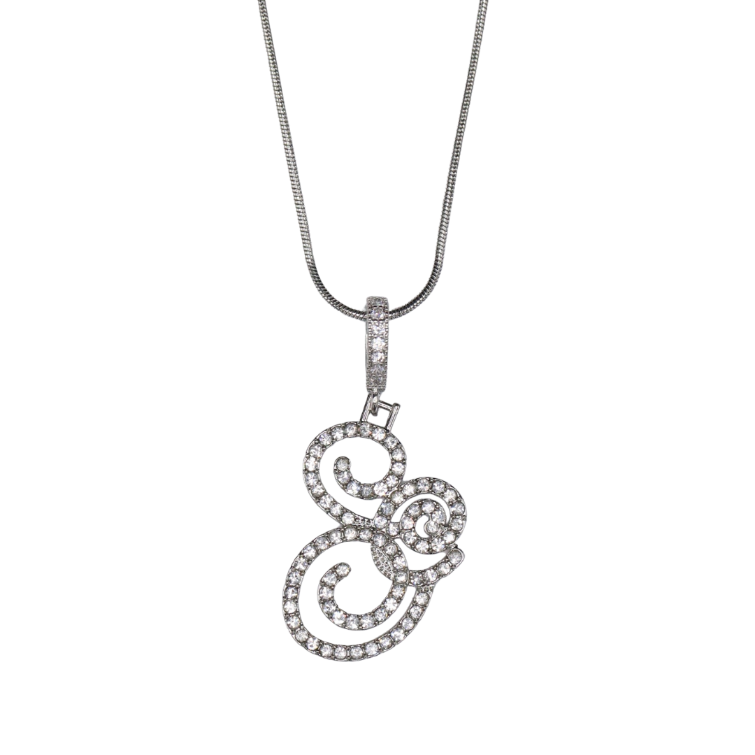 Glam Initial Necklace- Silver