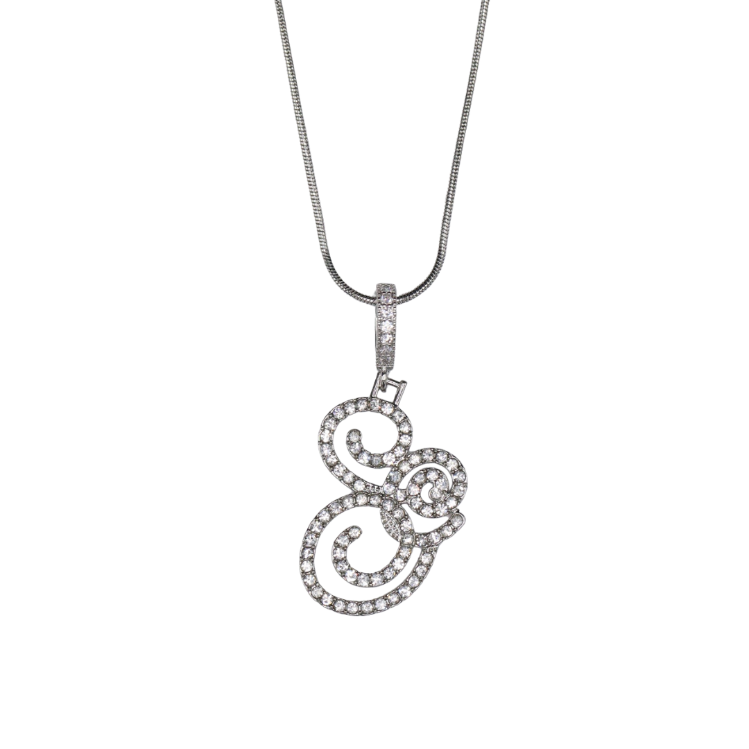 Glam Initial Necklace- Silver