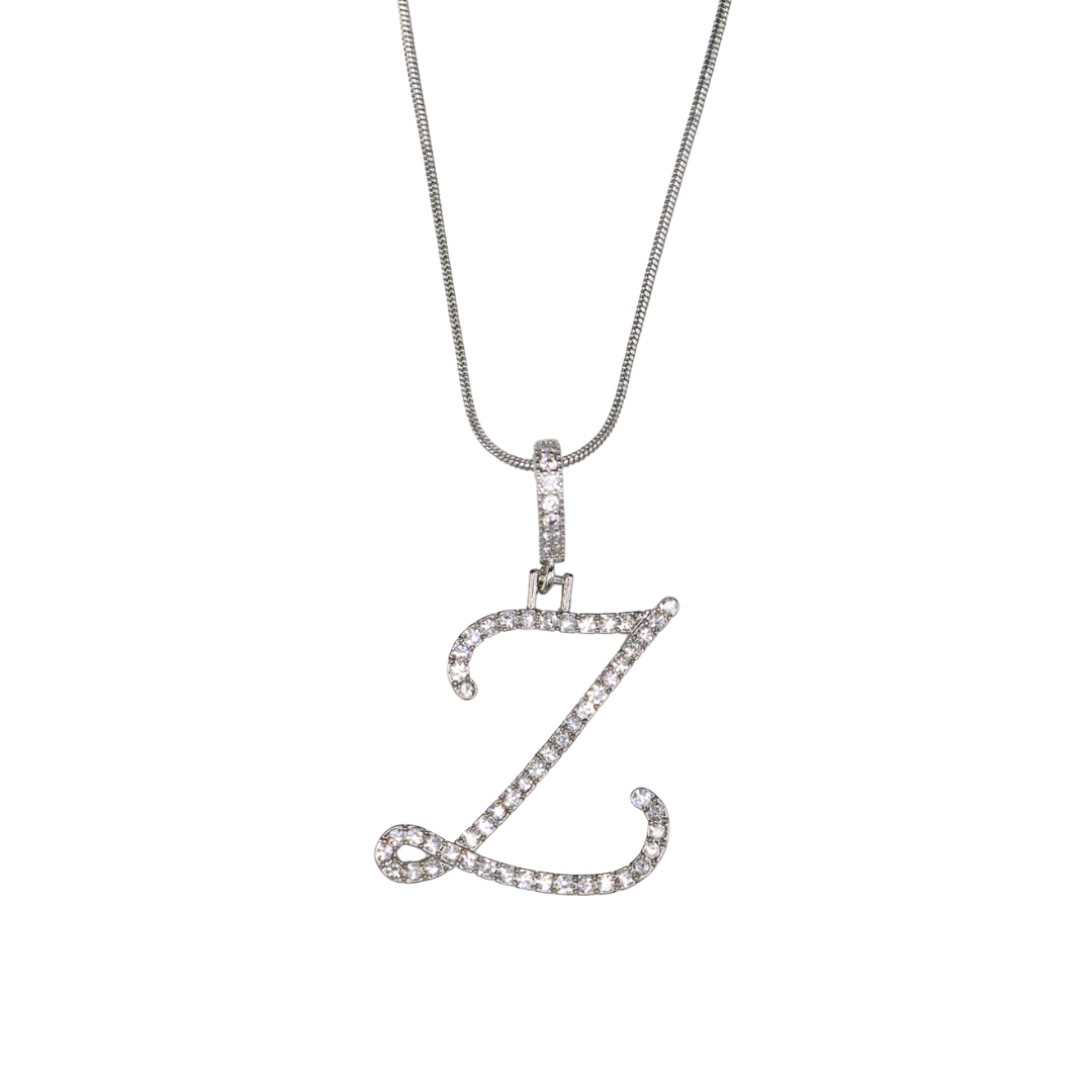 Glam Initial Necklace- Silver