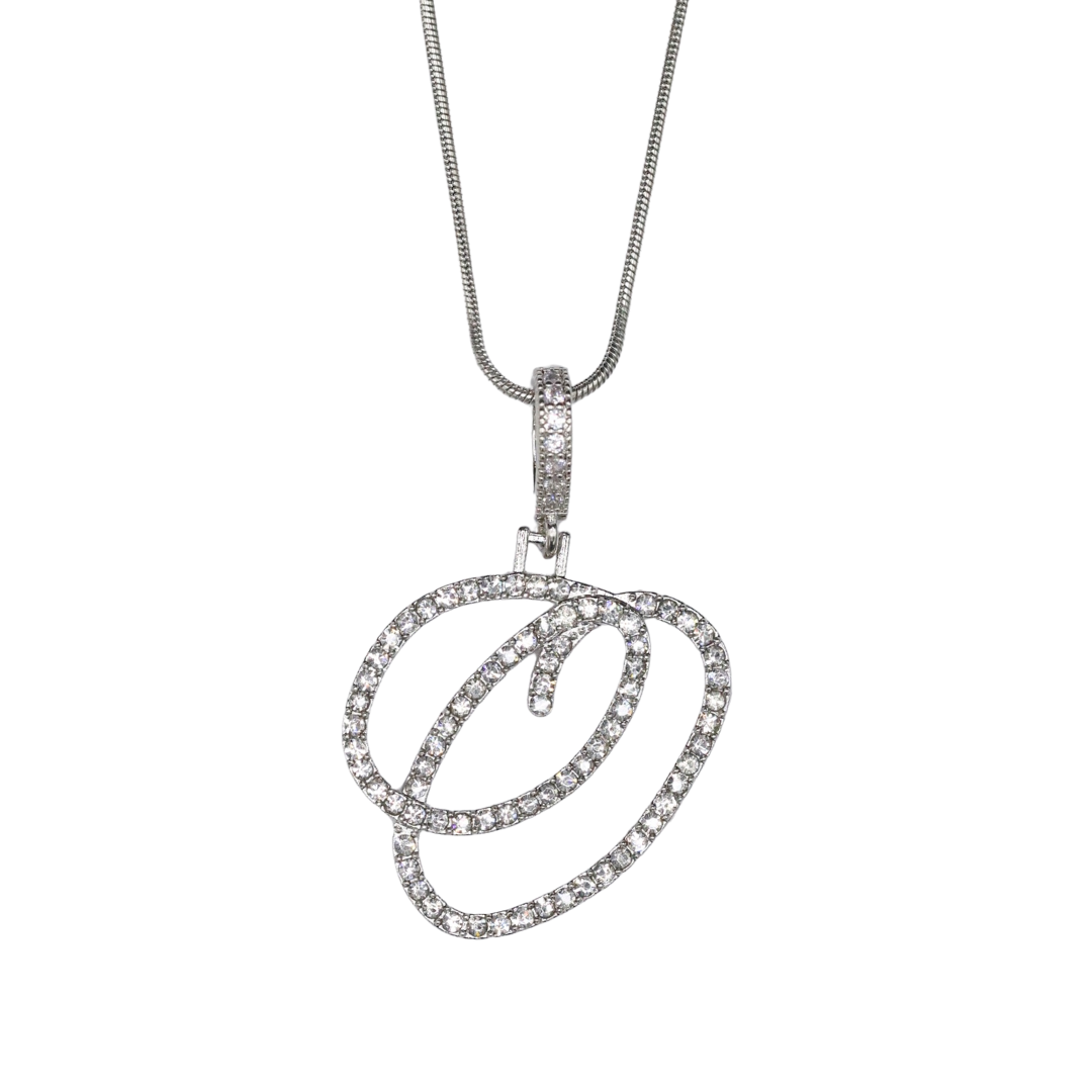 Glam Initial Necklace- Silver