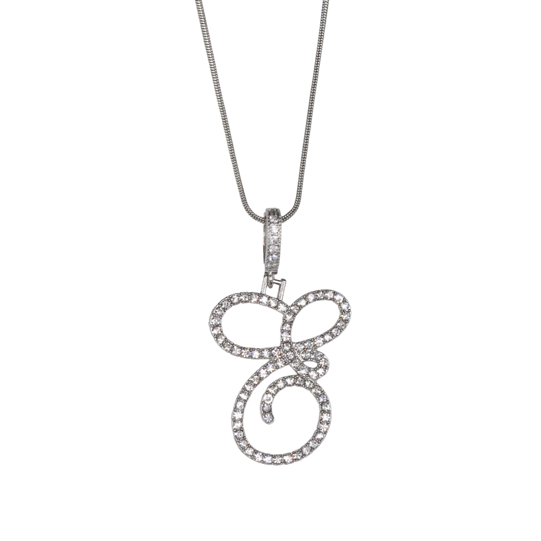 Glam Initial Necklace- Silver