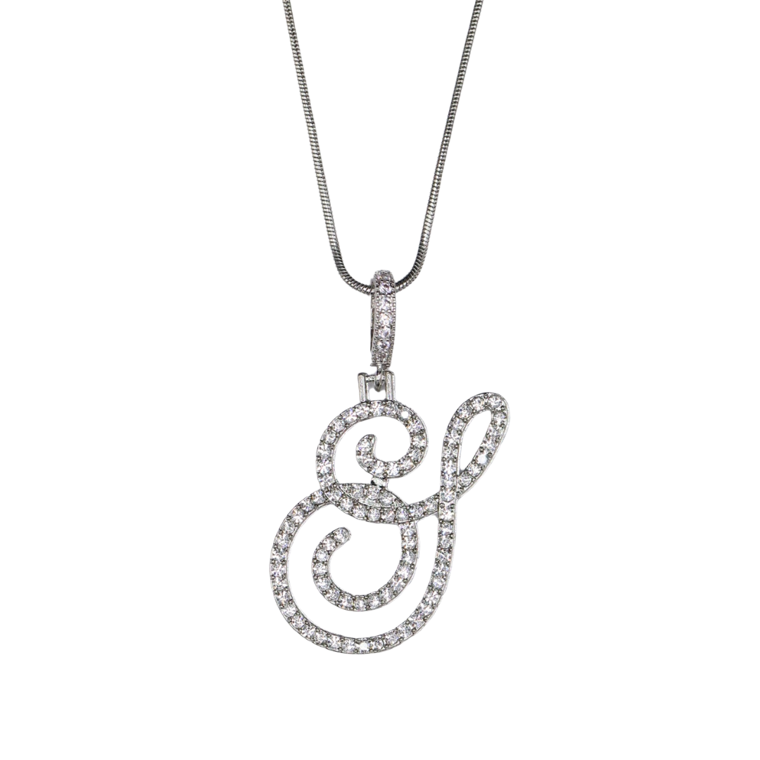 Glam Initial Necklace- Silver