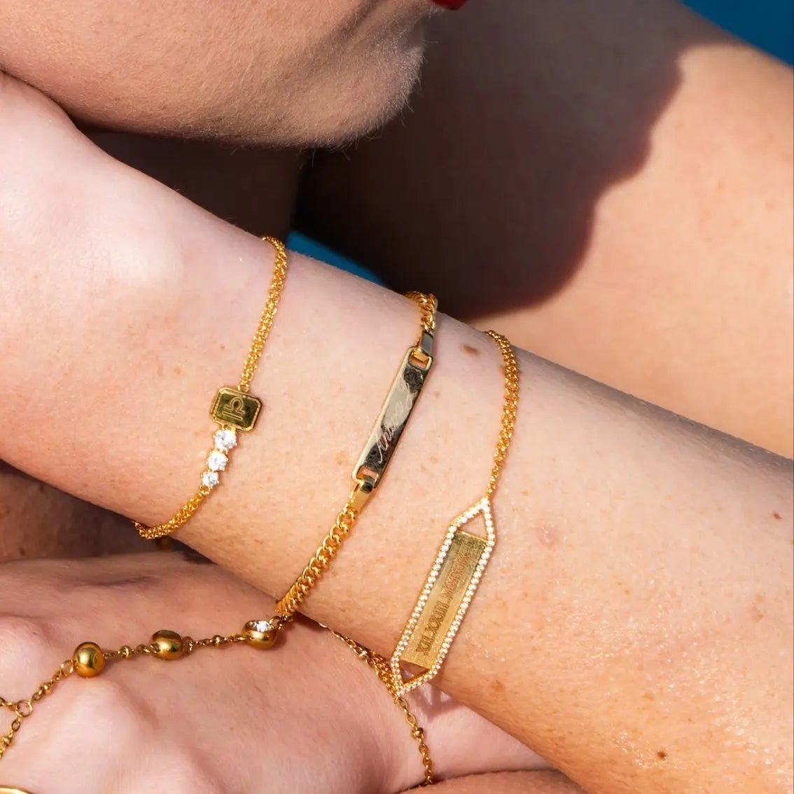 Goldie Custom Engraved Bar Bracelet