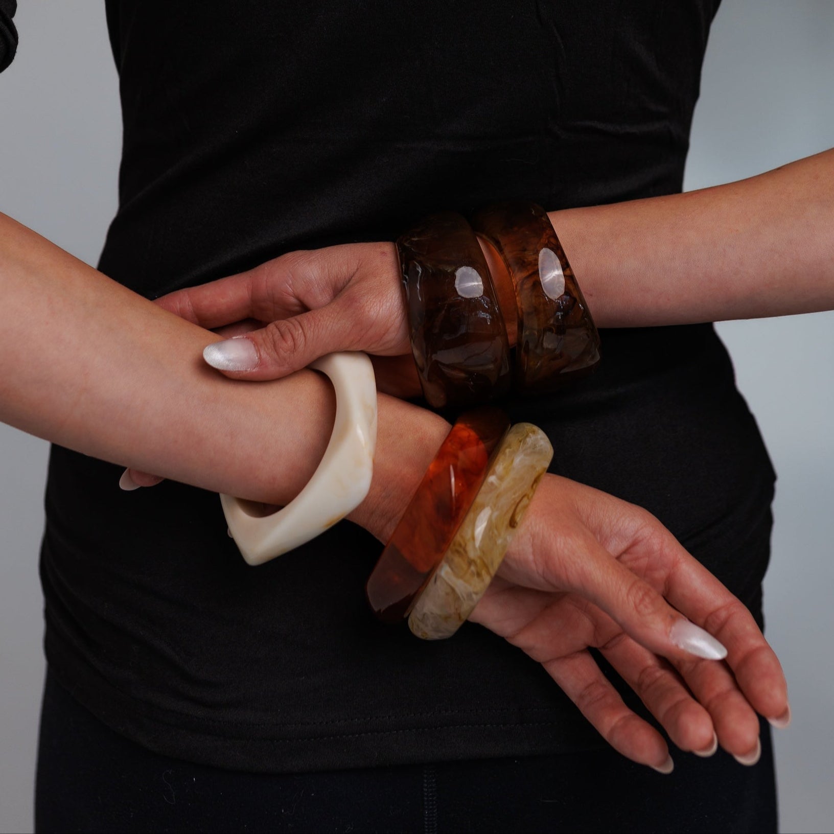 Rowan Square Bangle Set- Amber – Ahava J