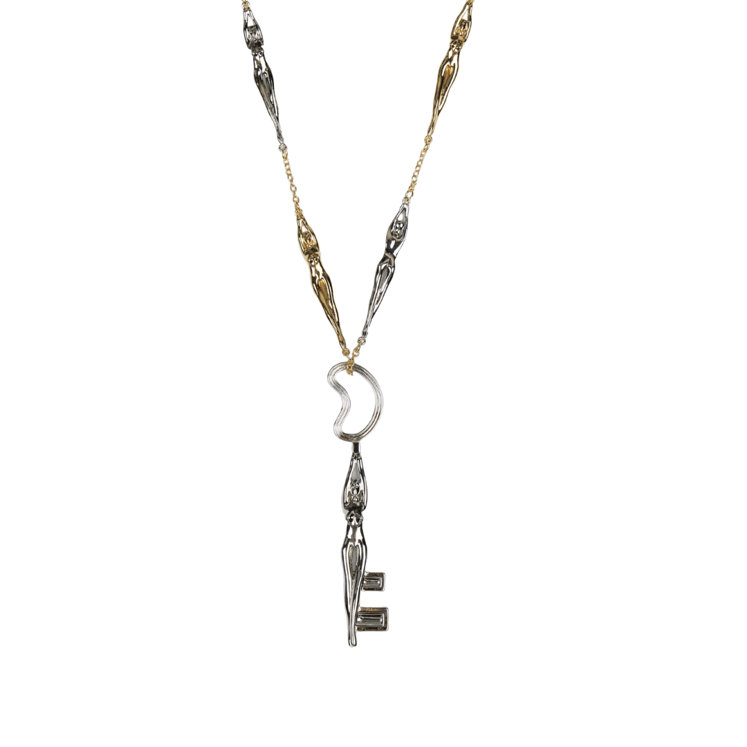 Key Seductress Mixed Metal Necklace