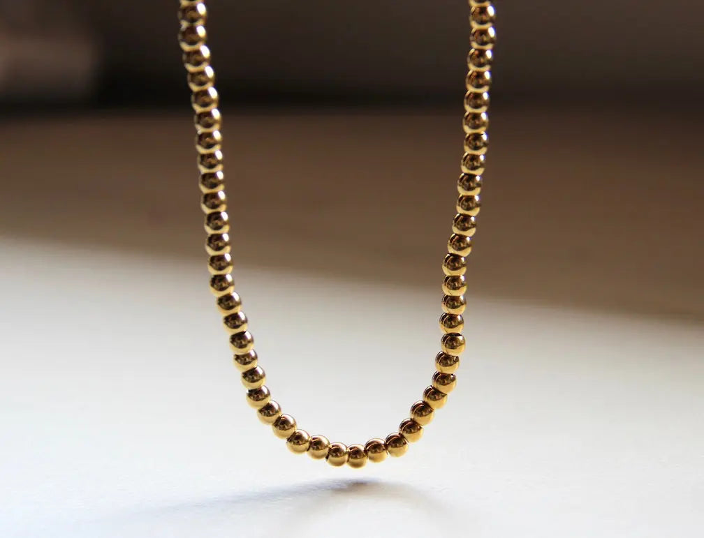 Leora Golden Beaded Necklace - Ahava J