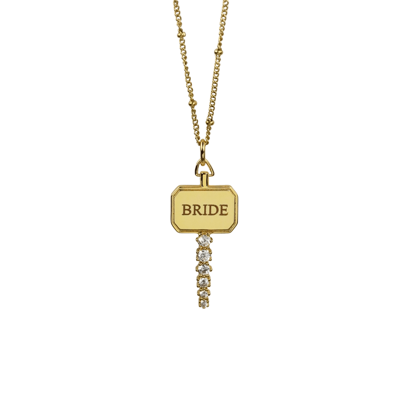 Lucy Custom Engraved Key Pendant Necklace