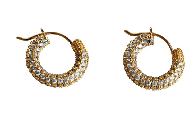 Mini Pave Huggie Hoop Earrings - Ahava J