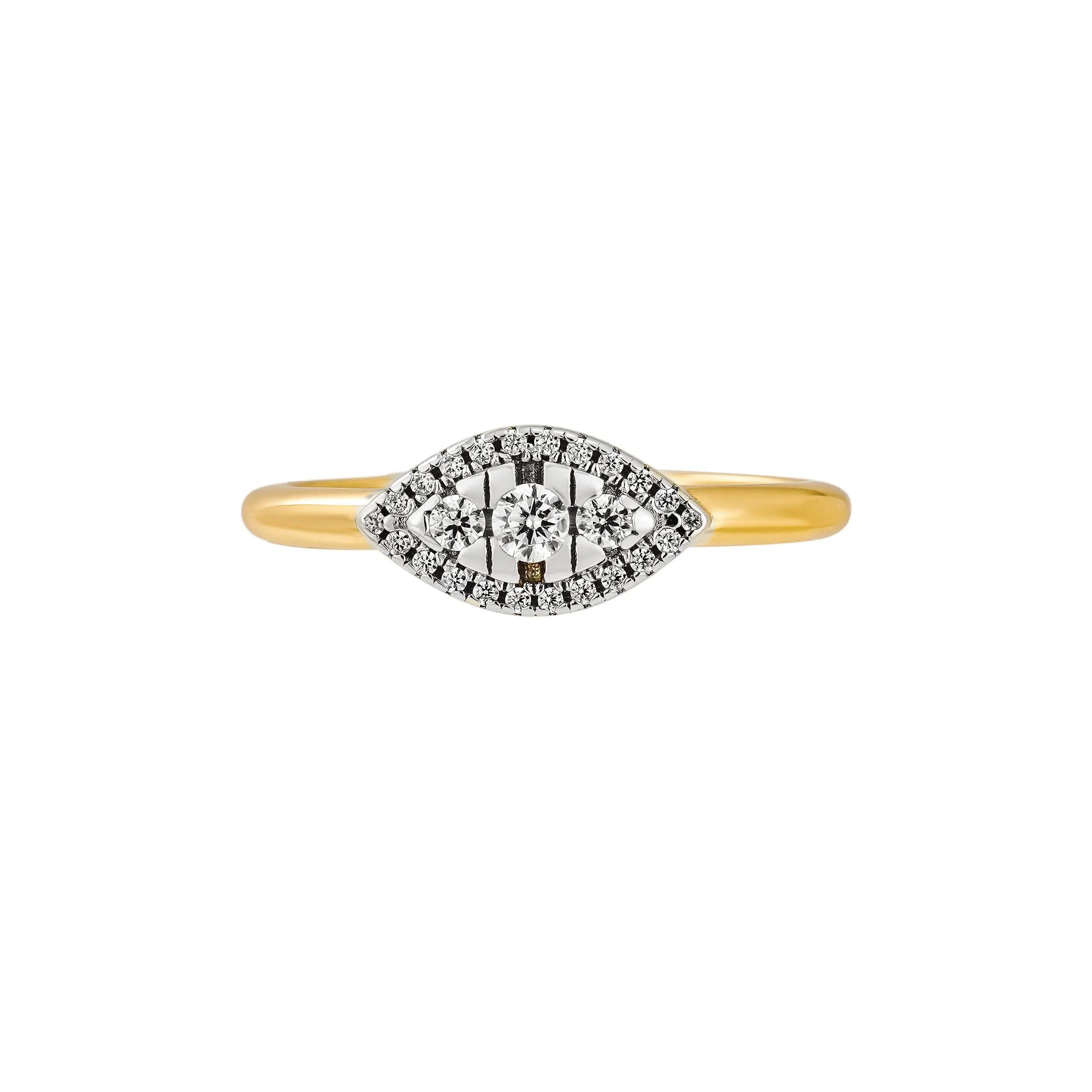 Mixed Metal Evil Eye Ring