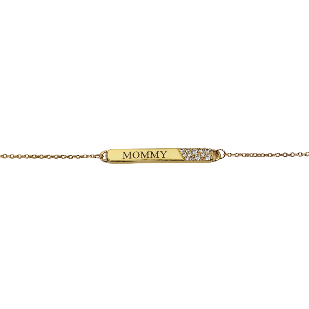 Nellie Custom Engraved Bar Pendant Bracelet