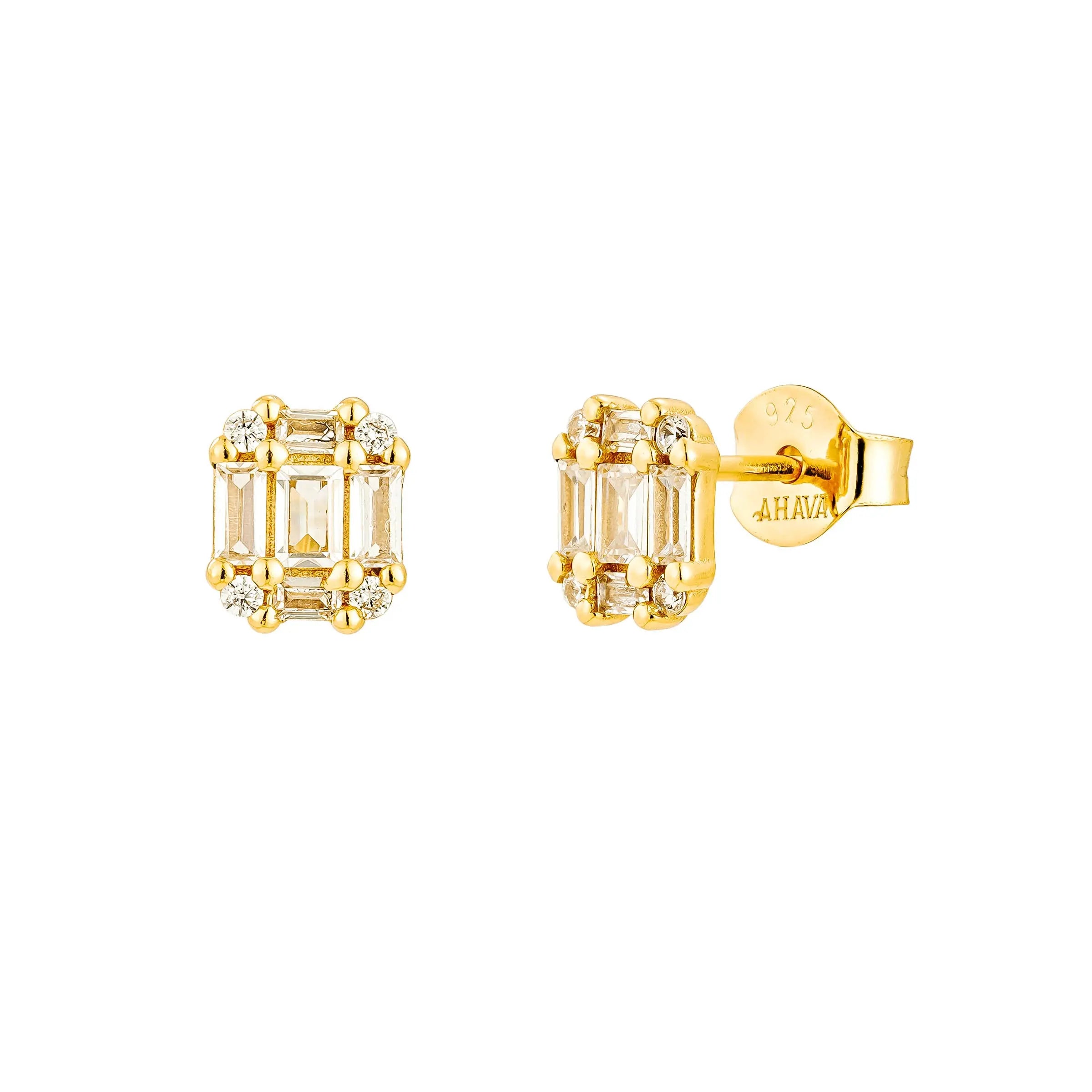 Nettie Baguette Crystal Stud Earrings