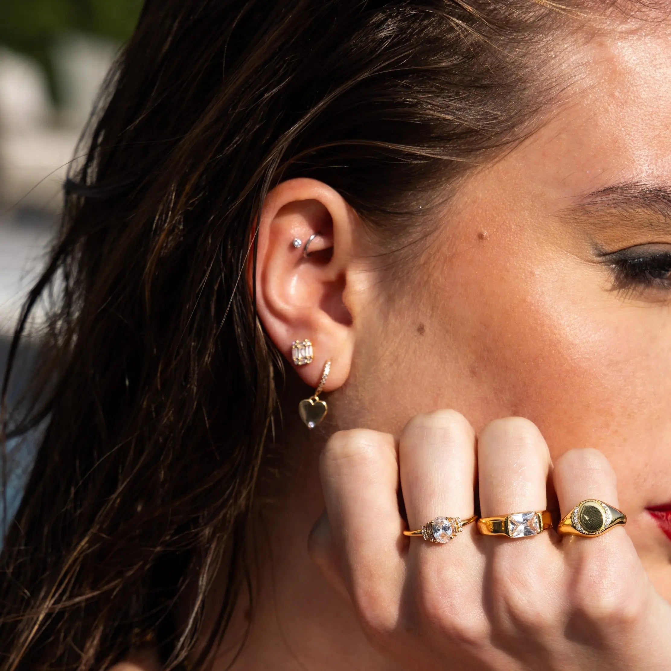 Nettie Baguette Crystal Stud Earrings