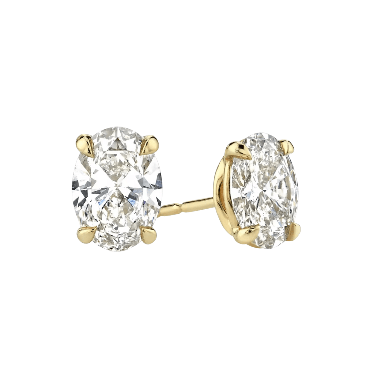 Oval Crystal Stud Earrings