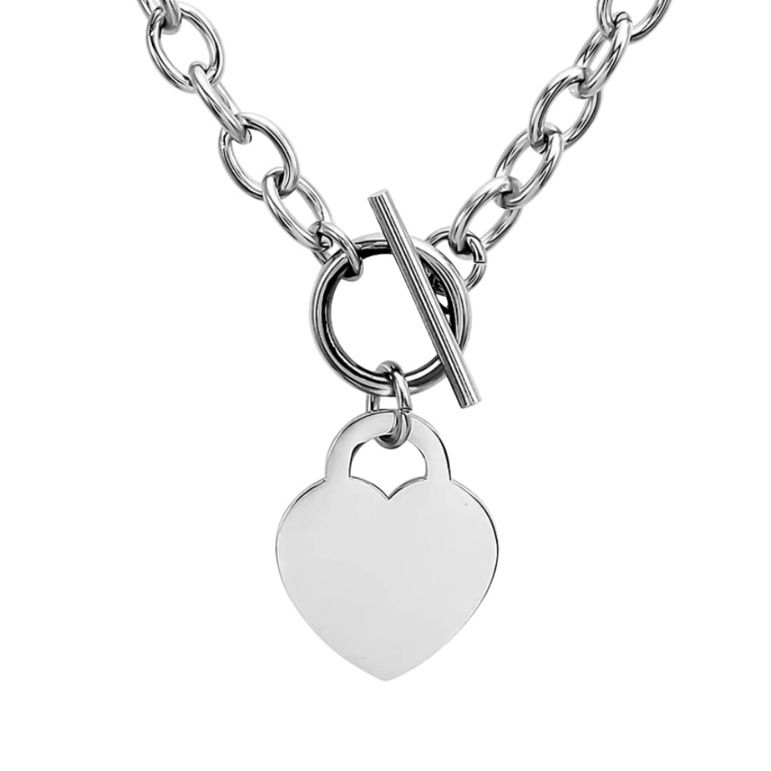 Silver Heart Toggle Necklace