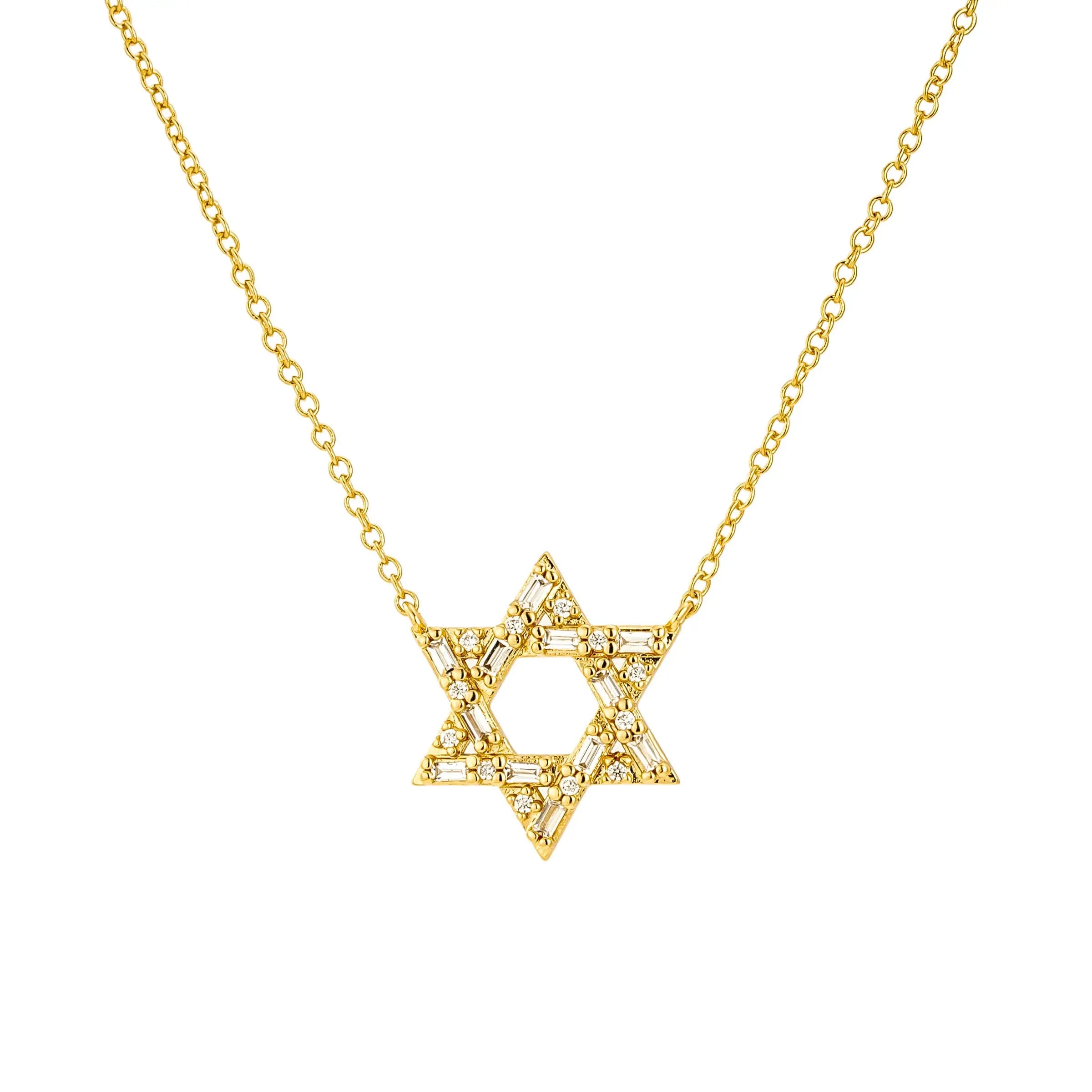 Star of David Baguette Crystal Necklace