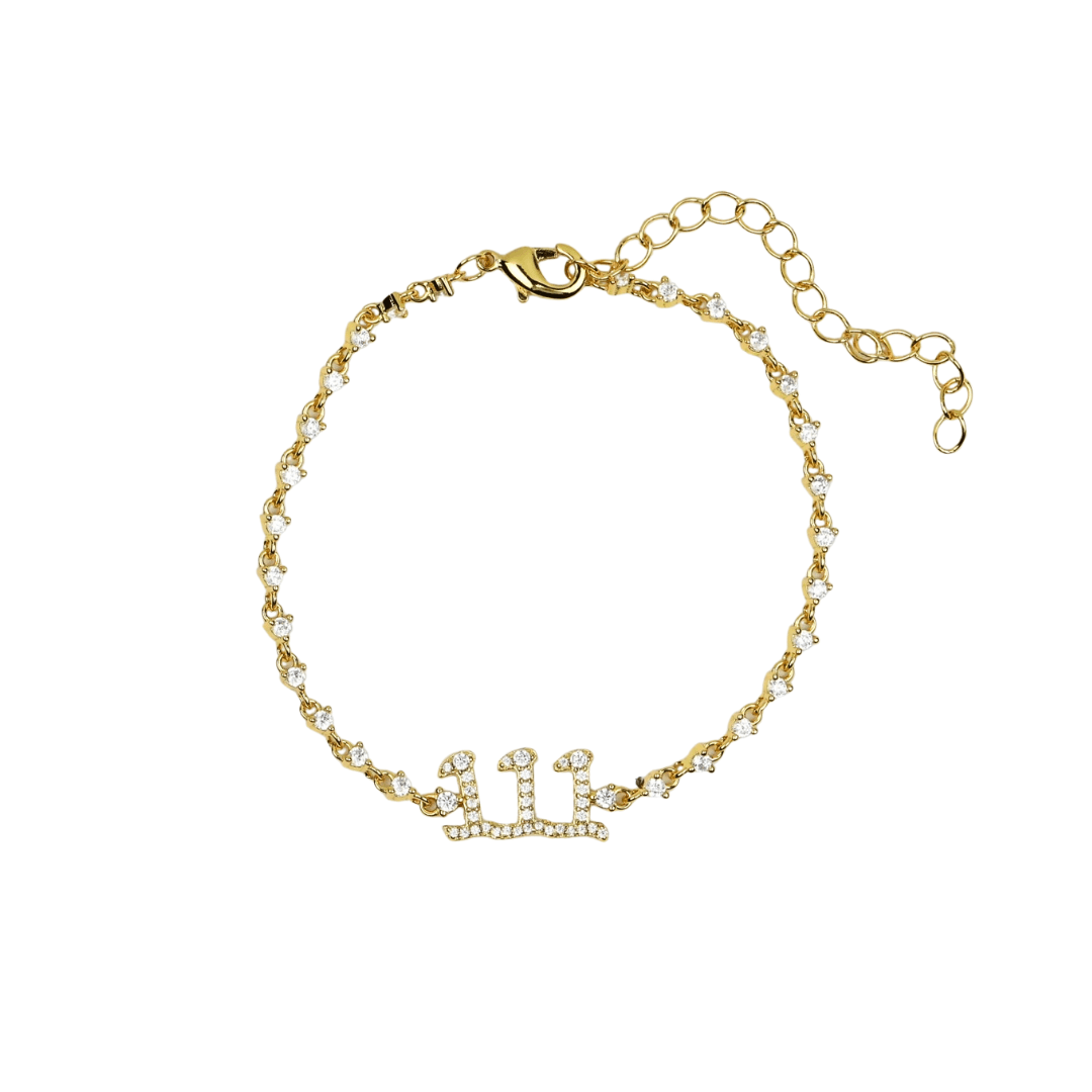 Tennis Angel Number Bracelet