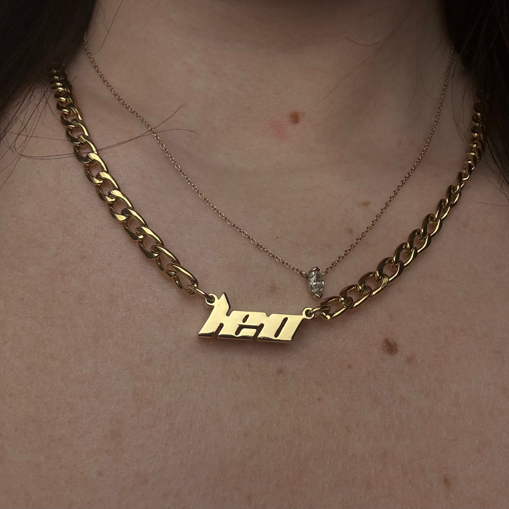 Thick Name Plate Necklace