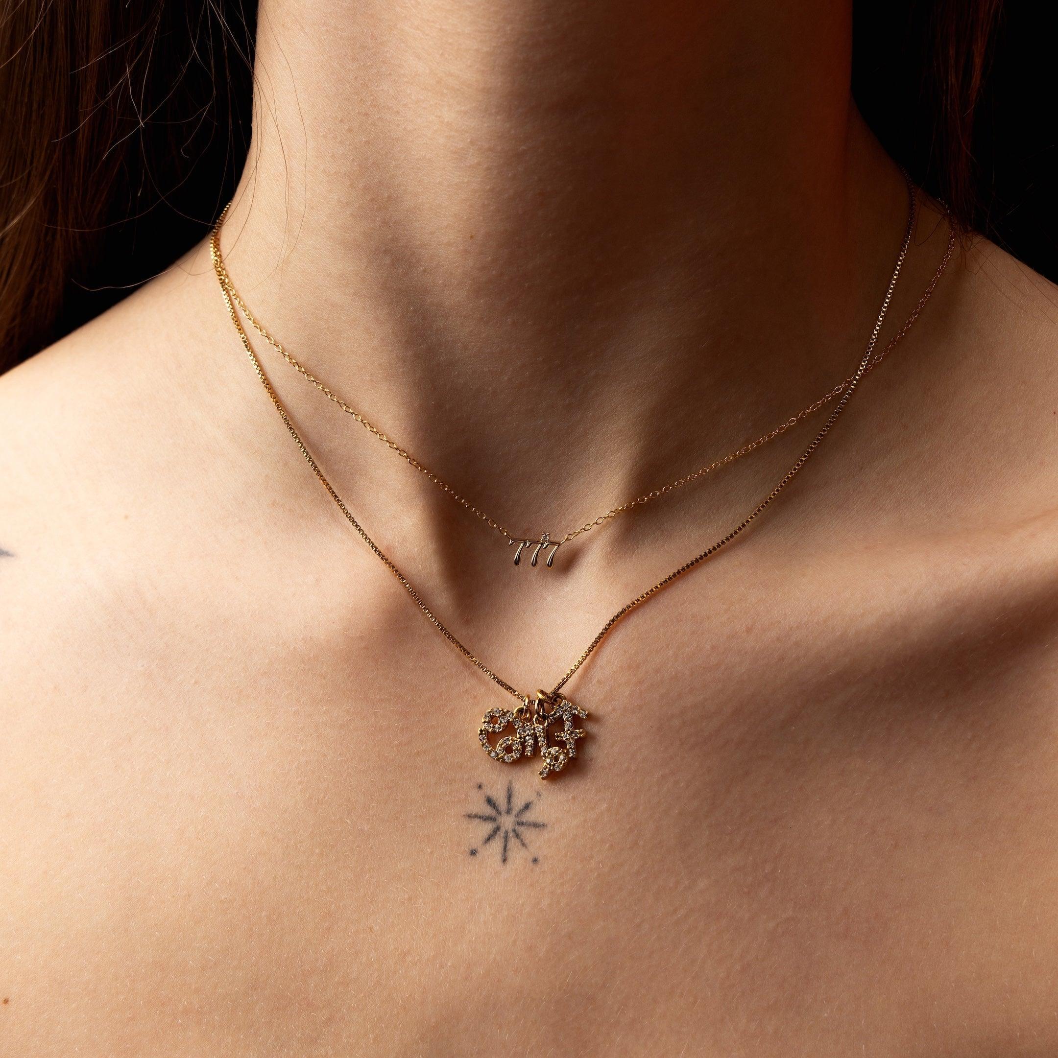 Tiny Angel Number Necklace - Ahava Jewels