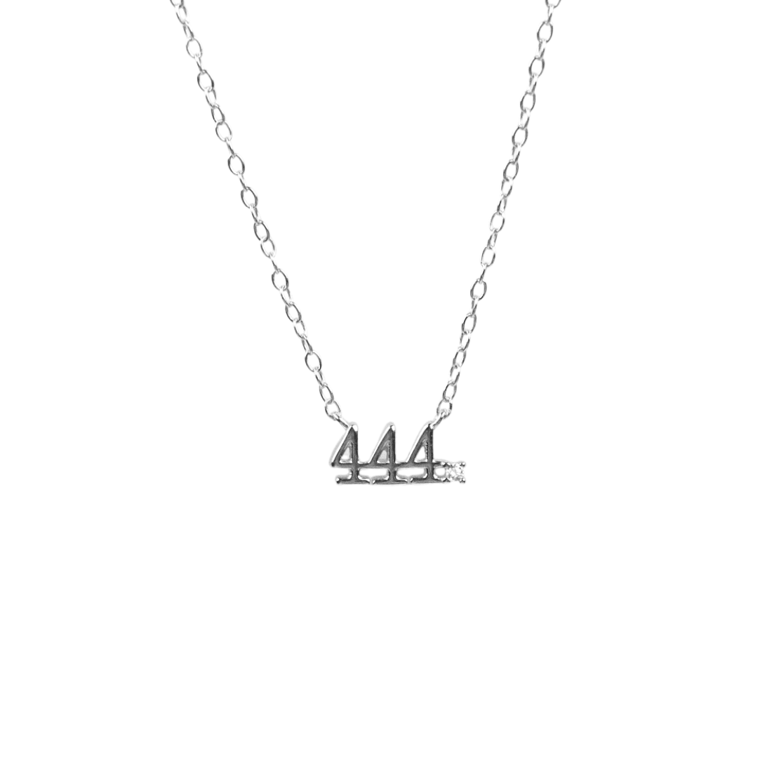 Tiny Angel Number Necklace- Silver