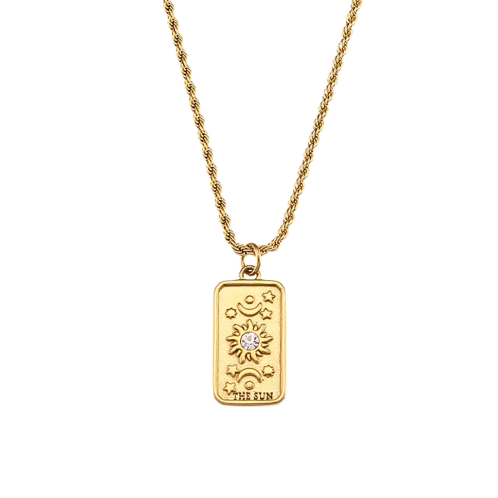 Gold The Moon Tarot Card Pendant Necklace | Lisa Angel