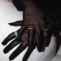 Checkered Ring- Blue/White